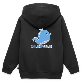 Chiller Whale - Kinder Premium Organic Zip Hoodie - Schwarz - Hinten - AI Model Kid Male (0cm)