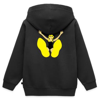 Pin Up Hollande Sabots - Sweat Premium à capuche zippé enfant bio - noir - Dos - AI Model Kid Male (0cm)