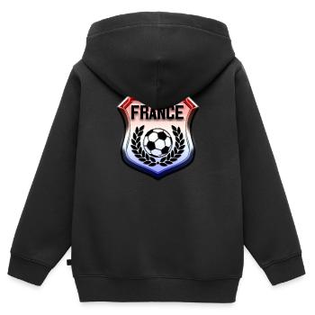 france foot - Sweat Premium à capuche zippé enfant bio - noir - Dos - AI Model Kid Male (0cm)