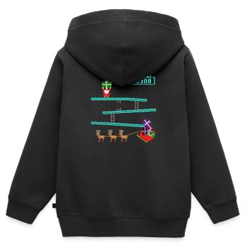 Santa Kong - Kids Premium Organic Zip-up Hoodie - black - Back - AI Model Kid Male (0cm)