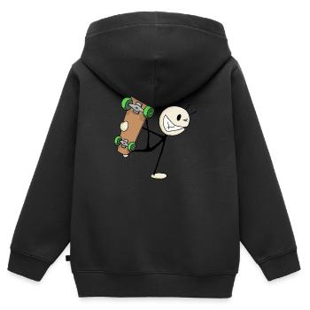 skater - Kinder Premium Organic Zip Hoodie - Schwarz - Hinten - AI Model Kid Male (0cm)