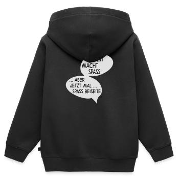 Arbeit - Kinder Premium Organic Zip Hoodie - Schwarz - Hinten - AI Model Kid Male (0cm)