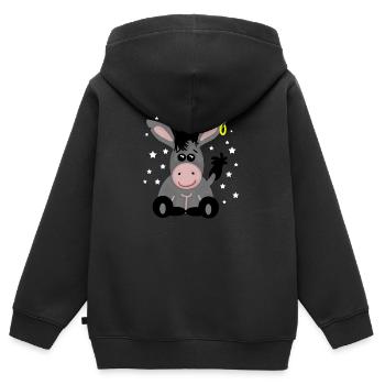esel kindermotiv - Kinder Premium Organic Zip Hoodie - Schwarz - Hinten - AI Model Kid Male (0cm)