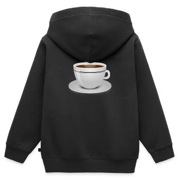 Kaffee - Kinder Premium Organic Zip Hoodie - Schwarz - Hinten - AI Model Kid Male (0cm)