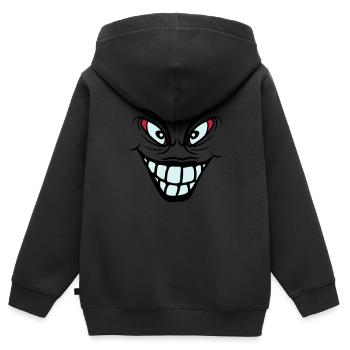 psychopath verrueckt clown joker grinsen mund fres - Kinder Premium Organic Zip Hoodie - Schwarz - Hinten - AI Model Kid Male (0cm)