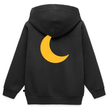 Mond - Kinder Premium Organic Zip Hoodie - Schwarz - Hinten - AI Model Kid Male (0cm)