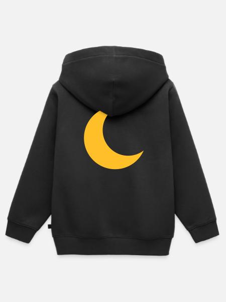Mond - Kinder Premium Organic Zip Hoodie - Schwarz