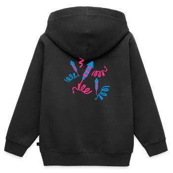 Fireworks party - Kids Premium Organic Zip-up Hoodie - black - Back - AI Model Kid Male (0cm)