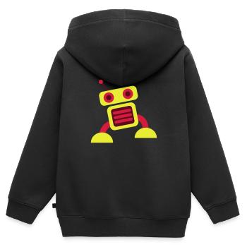robot 3c - Kids Premium Organic Zip-up Hoodie - black - Back - AI Model Kid Male (0cm)