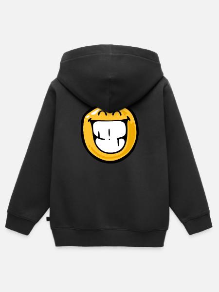 Smiley happy delight - Kinder Premium Organic Zip Hoodie - Schwarz