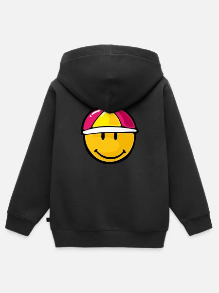 Smiley Jockey - Kinder Premium Organic Zip Hoodie - Schwarz