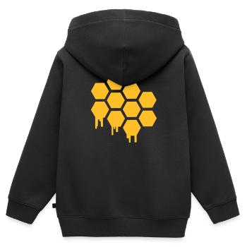 Gaufre - Sweat Premium à capuche zippé enfant bio - noir - Dos - AI Model Kid Male (0cm)