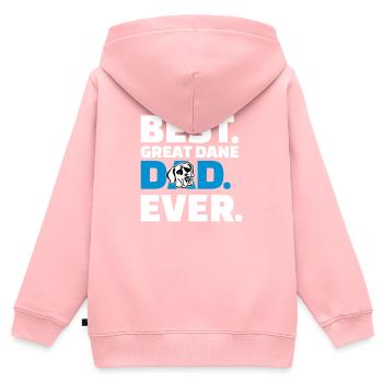 Dogge - Kinder Premium Organic Zip Hoodie - Rosa - Hinten - AI Model Kid Female (0cm)