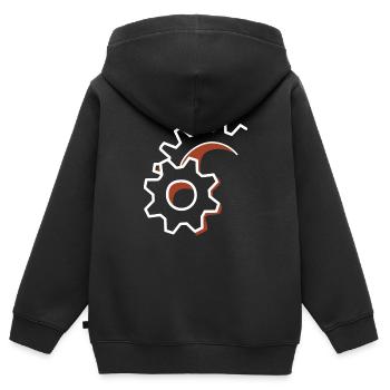 Zahnrad Mechanisch Getriebe - Kinder Premium Organic Zip Hoodie - Schwarz - Hinten - AI Model Kid Male (0cm)