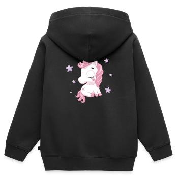 unicorn with stars - Kids Premium Organic Zip-up Hoodie - black - Back - AI Model Kid Male (0cm)