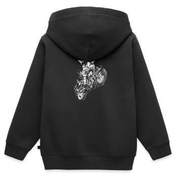 Motocross - Kids Premium Organic Zip-up Hoodie - black - Back - AI Model Kid Male (0cm)
