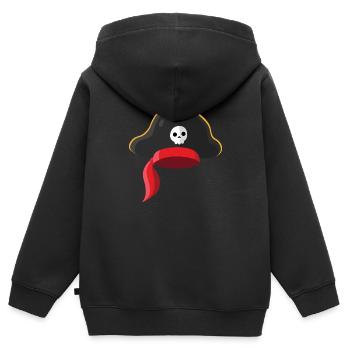Piratenhut - Kinder Premium Organic Zip Hoodie - Schwarz - Hinten - AI Model Kid Male (0cm)