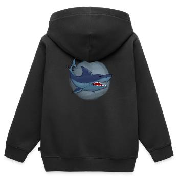 Shark - Kinder Premium Organic Zip Hoodie - Schwarz - Hinten - AI Model Kid Male (0cm)