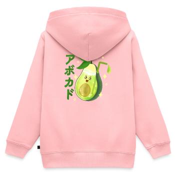 Jus d’avocat Kawaii - Sweat Premium à capuche zippé enfant bio - rose - Dos - AI Model Kid Female (0cm)