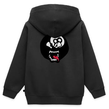 Billardkugel Cartoon Gesicht Zunge Mund - Kinder Premium Organic Zip Hoodie - Schwarz - Hinten - AI Model Kid Male (0cm)