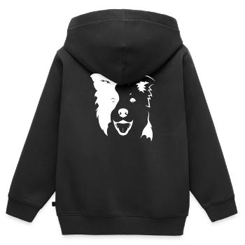 Agilité de chien de chien - Sweat Premium à capuche zippé enfant bio - noir - Dos - AI Model Kid Male (0cm)