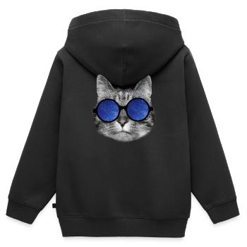 Galaxy cat - Sweat Premium à capuche zippé enfant bio - noir - Dos - AI Model Kid Male (0cm)
