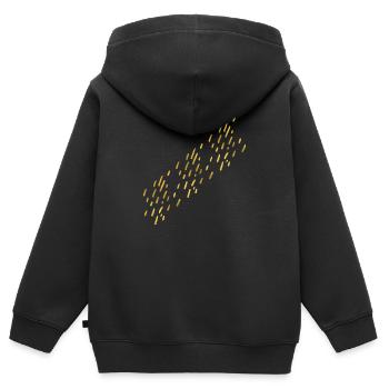 pluie d’or, or, pluie d’or, idée cool - Sweat Premium à capuche zippé enfant bio - noir - Dos - AI Model Kid Male (0cm)