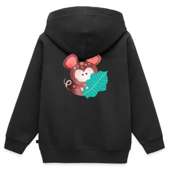 Cute Garden Mouse - Kids Premium Organic Zip-up Hoodie - black - Back - AI Model Kid Male (0cm)