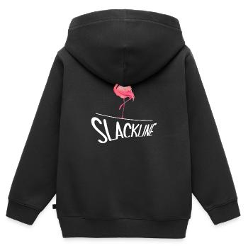 slackline slacken seilakrobat seilartist balance - Kinder Premium Organic Zip Hoodie - Schwarz - Hinten - AI Model Kid Male (0cm)