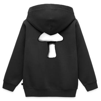 Champignons Champignons Vénéneux Mycologie Terreuse Naturelle 11 - Sweat Premium à capuche zippé enfant bio - noir - Dos - AI Model Kid Male (0cm)