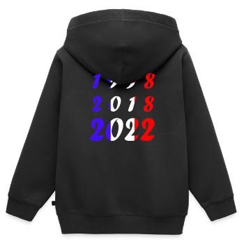 Équipe de France - Sweat Premium à capuche zippé enfant bio - noir - Dos - AI Model Kid Male (0cm)