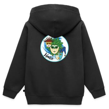 Venise, Italie - Sweat Premium à capuche zippé enfant bio - noir - Dos - AI Model Kid Male (0cm)