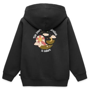 The Source Of Inspiration Is Nature Retro Designs - Kids Premium Organic Zip-up Hoodie - black - Back - AI Model Kid Male (0cm)