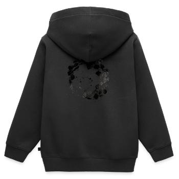 fischschwarm,fisch,malerei,schwarz,graffiti,rochen - Kinder Premium Organic Zip Hoodie - Schwarz - Hinten - AI Model Kid Male (0cm)