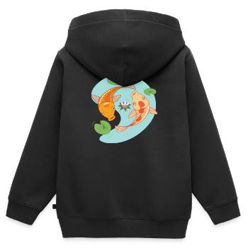 Colorful fishes koi - Kids Premium Organic Zip-up Hoodie - black - Back - AI Model Kid Male (0cm)