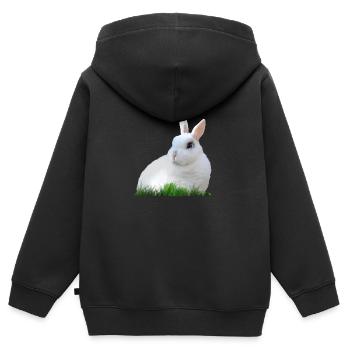 Kaninchen Hase Ostern Osterhase Tier Fauna - Kinder Premium Organic Zip Hoodie - Schwarz - Hinten - AI Model Kid Male (0cm)