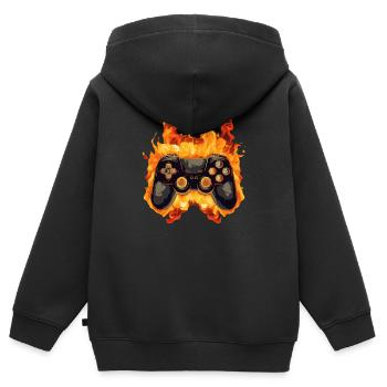 Gamepad - Kinder Premium Organic Zip Hoodie - Schwarz - Hinten - AI Model Kid Male (0cm)