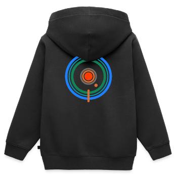 LUNDI BLEU - Sweat Premium à capuche zippé enfant bio - noir - Dos - AI Model Kid Male (0cm)