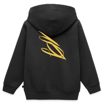 Der goldene S - Kinder Premium Organic Zip Hoodie - Schwarz - Hinten - AI Model Kid Male (0cm)