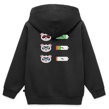Chemise Panda Battery - Sweat Premium à capuche zippé enfant bio - noir - Dos - AI Model Kid Male (0cm)