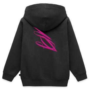 Lettre cadeau bébé personnalisée S - Sweat Premium à capuche zippé enfant bio - noir - Dos - AI Model Kid Male (0cm)