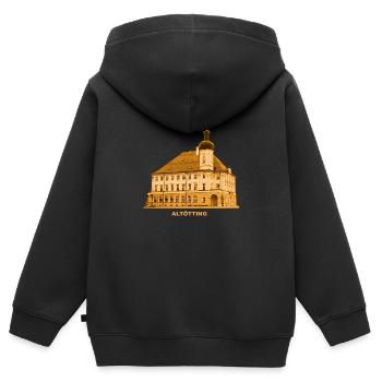 Altötting Rathaus Oberbayern Bayern - Kinder Premium Organic Zip Hoodie - Schwarz - Hinten - AI Model Kid Male (0cm)