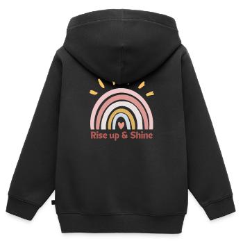 Rise up & Shine - Kinder Premium Organic Zip Hoodie - Schwarz - Hinten - AI Model Kid Male (0cm)