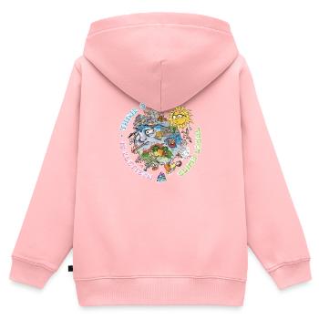 Think Global Climb Local Dunkler Hintergrund - Kinder Premium Organic Zip Hoodie - Rosa - Hinten - AI Model Kid Female (0cm)