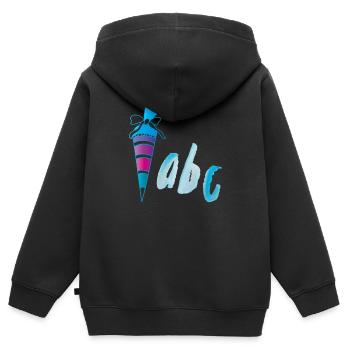 Zuckertüte zum Schulbeginn - Kinder Premium Organic Zip Hoodie - Schwarz - Hinten - AI Model Kid Male (0cm)