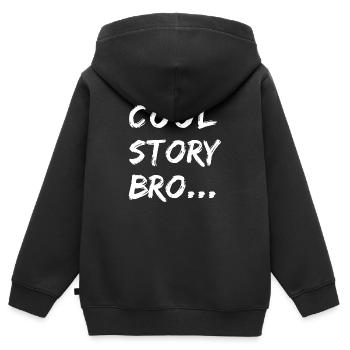 COOL STORY BRO - Kinder Premium Organic Zip Hoodie - Schwarz - Hinten - AI Model Kid Male (0cm)