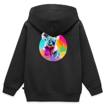 Koala - Kids Premium Organic Zip-up Hoodie - black - Back - AI Model Kid Male (0cm)