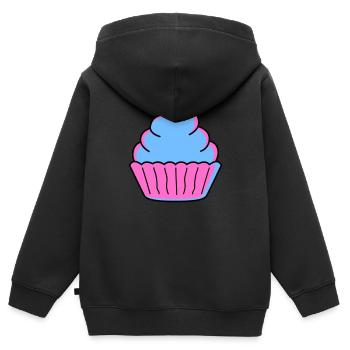 Cupcake - Sweat Premium à capuche zippé enfant bio - noir - Dos - AI Model Kid Male (0cm)