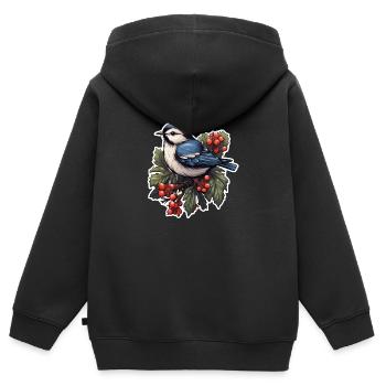 en hiver - Sweat Premium à capuche zippé enfant bio - noir - Dos - AI Model Kid Male (0cm)
