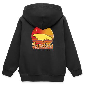 Schöne Souvenir-Geschenkideen-Karte aus Jamaika - Kinder Premium Organic Zip Hoodie - Schwarz - Hinten - AI Model Kid Male (0cm)